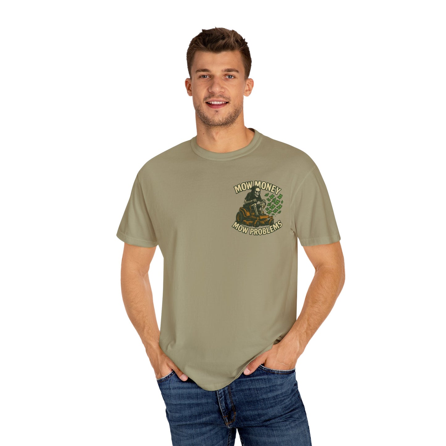 "Mow Money Mow Problems" Unisex Garment-Dyed T-Shirt